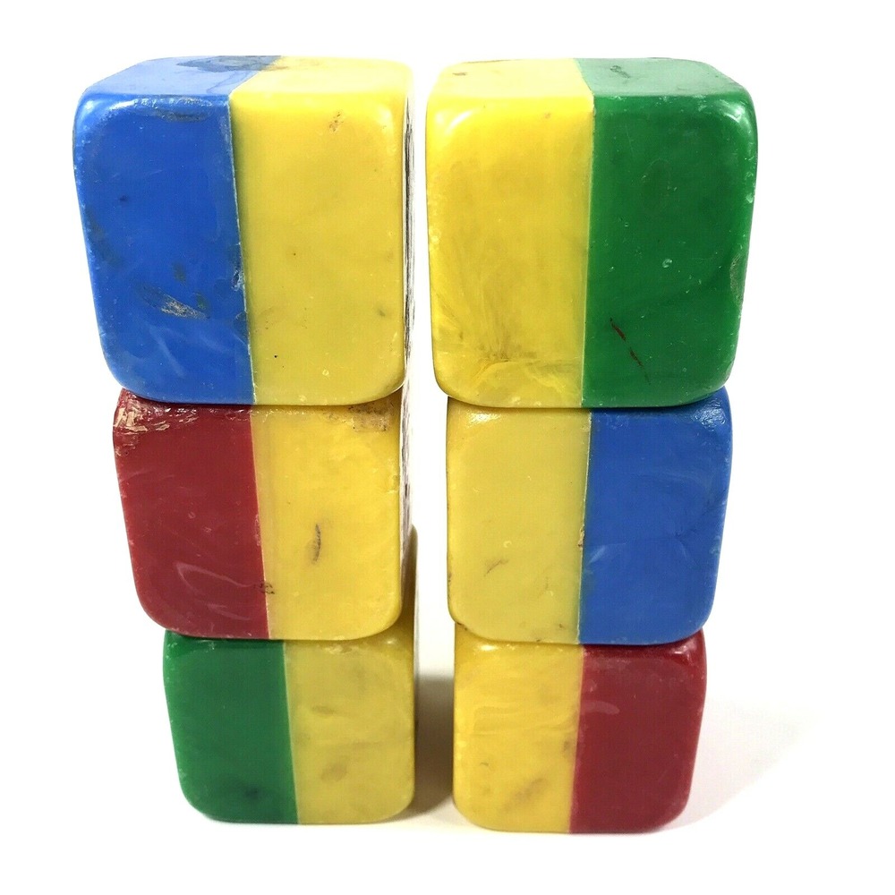 Vintage 1950's Large Plastic Baby Blocks w/Bells that Ring Inside RARE - Picture 9 of 12